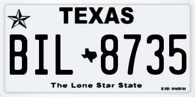 TX license plate BIL8735