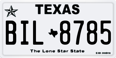 TX license plate BIL8785