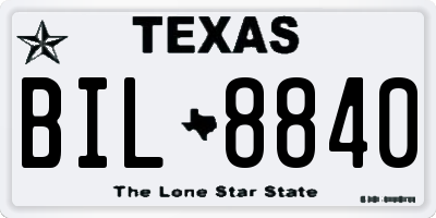 TX license plate BIL8840