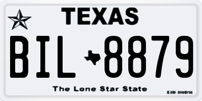 TX license plate BIL8879