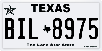 TX license plate BIL8975