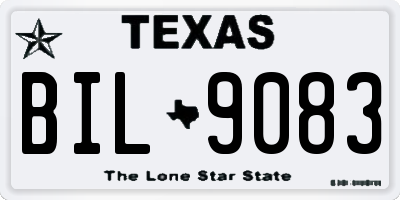 TX license plate BIL9083