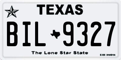 TX license plate BIL9327