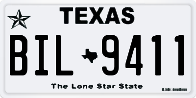 TX license plate BIL9411