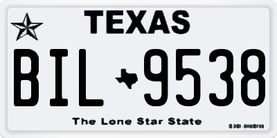 TX license plate BIL9538