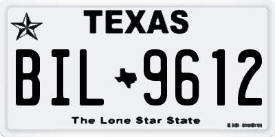 TX license plate BIL9612