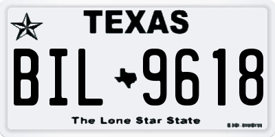 TX license plate BIL9618