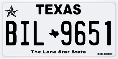 TX license plate BIL9651