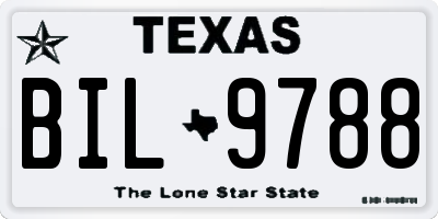 TX license plate BIL9788