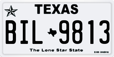 TX license plate BIL9813