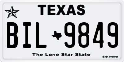 TX license plate BIL9849