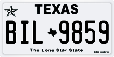 TX license plate BIL9859