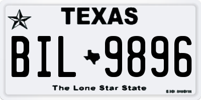 TX license plate BIL9896