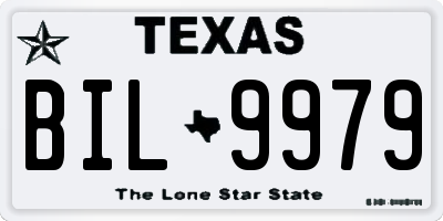 TX license plate BIL9979