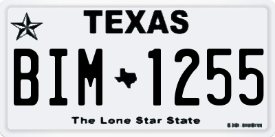 TX license plate BIM1255