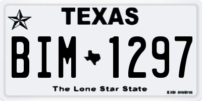 TX license plate BIM1297