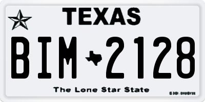 TX license plate BIM2128