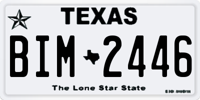 TX license plate BIM2446