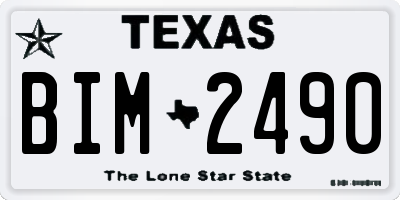 TX license plate BIM2490