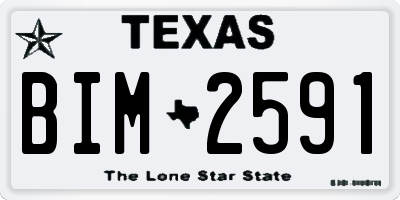 TX license plate BIM2591