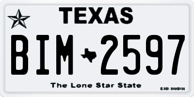 TX license plate BIM2597