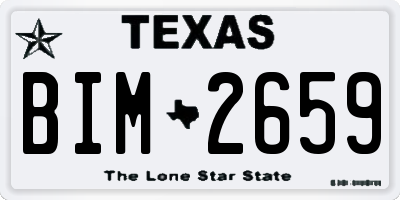 TX license plate BIM2659