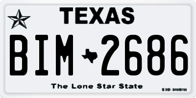 TX license plate BIM2686