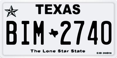 TX license plate BIM2740