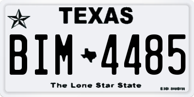 TX license plate BIM4485
