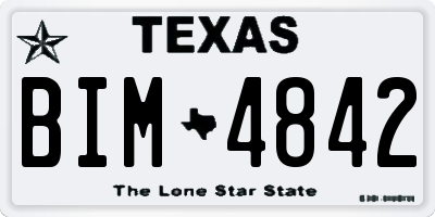 TX license plate BIM4842
