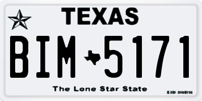 TX license plate BIM5171