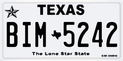 TX license plate BIM5242
