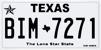 TX license plate BIM7271