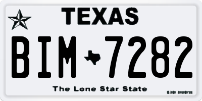 TX license plate BIM7282
