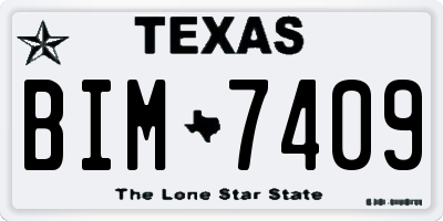 TX license plate BIM7409