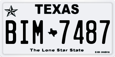 TX license plate BIM7487