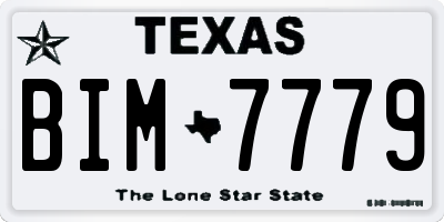 TX license plate BIM7779
