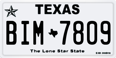TX license plate BIM7809