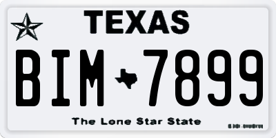 TX license plate BIM7899
