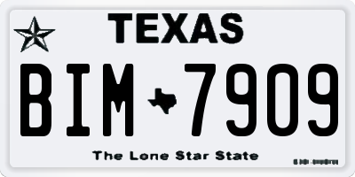 TX license plate BIM7909