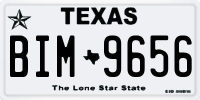 TX license plate BIM9656
