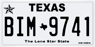 TX license plate BIM9741