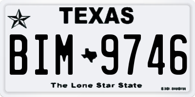 TX license plate BIM9746