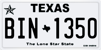 TX license plate BIN1350