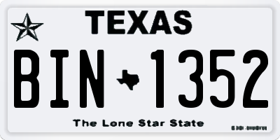 TX license plate BIN1352