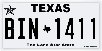 TX license plate BIN1411