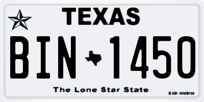 TX license plate BIN1450