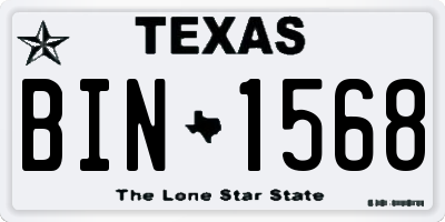 TX license plate BIN1568