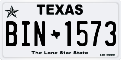 TX license plate BIN1573