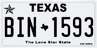 TX license plate BIN1593